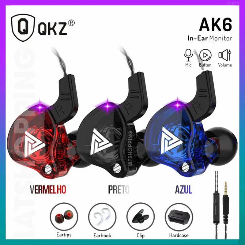 QKZ ThunderBass – Fone Esportivo Com Fio e Microfone
