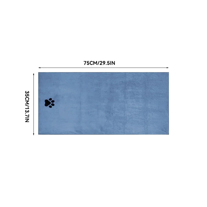 Toalha de Banho Pet em Microfibra – Super Absorvente, Macia e Bordada | 35x75cm / 50x100cm para Cães e Gatos