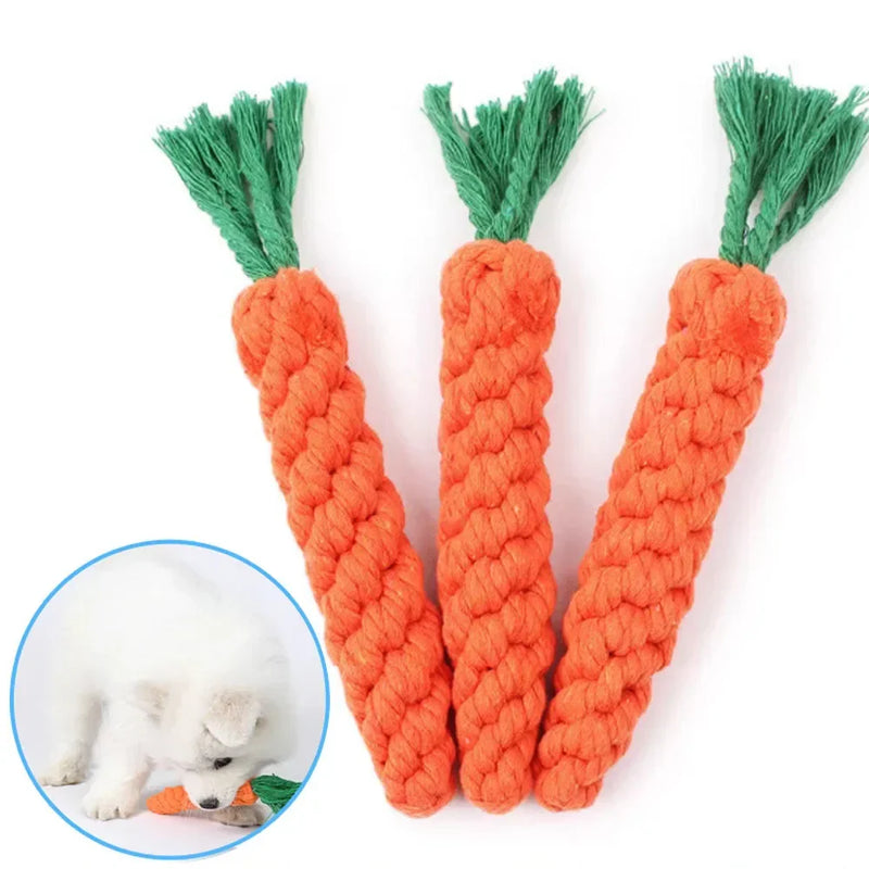 Corda Cenoura Mordedor para Cães – Brinquedo Resistente e Limpeza Dental