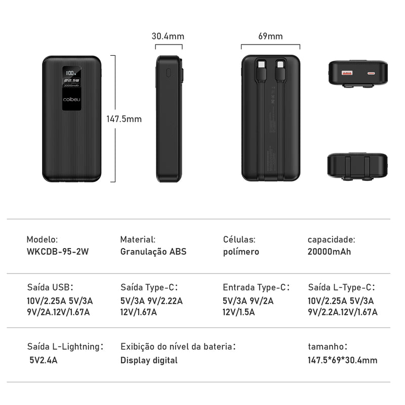 Power Bank COIBEU carregador portátil para celular