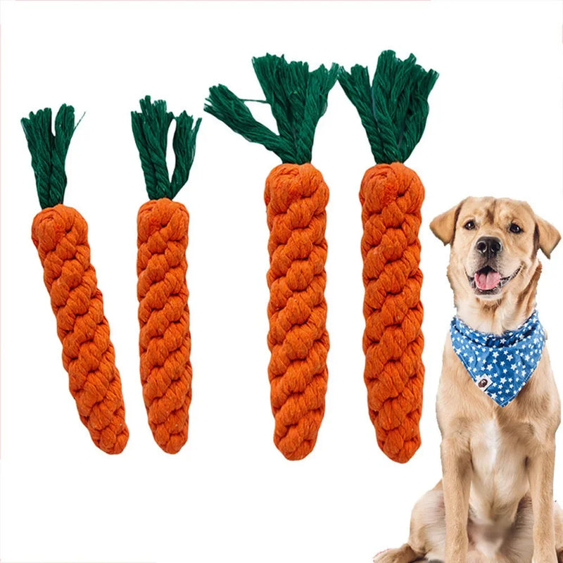Corda Cenoura Mordedor para Cães – Brinquedo Resistente e Limpeza Dental