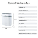 Lixeira Smart Sensor 12L – Toque Livre, Higiene Total