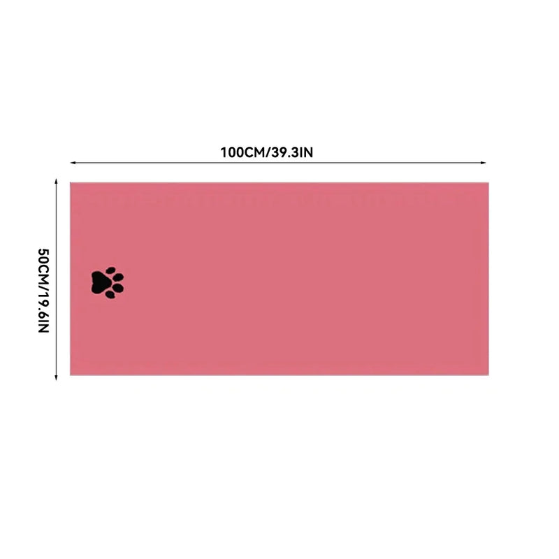 Toalha de Banho Pet em Microfibra – Super Absorvente, Macia e Bordada | 35x75cm / 50x100cm para Cães e Gatos