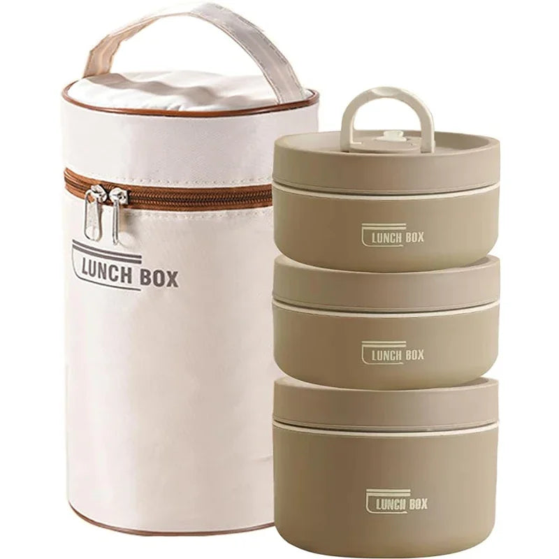 Conjunto de Potes Térmicos para Refeições 3 em 1