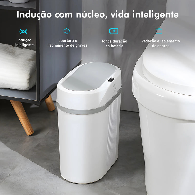 Lixeira Smart Sensor 12L – Toque Livre, Higiene Total