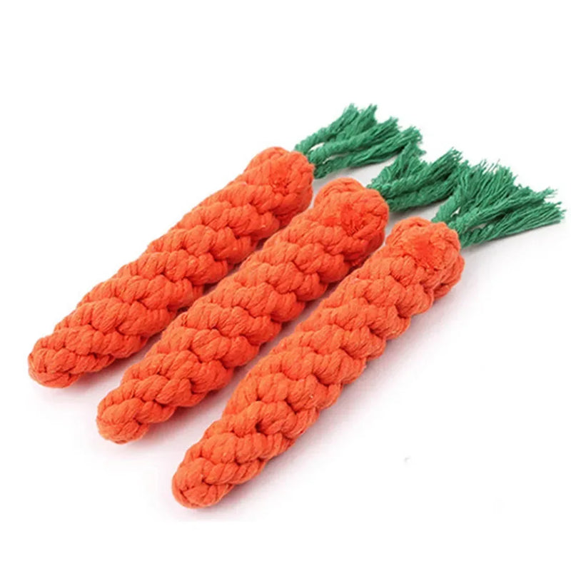 Corda Cenoura Mordedor para Cães – Brinquedo Resistente e Limpeza Dental