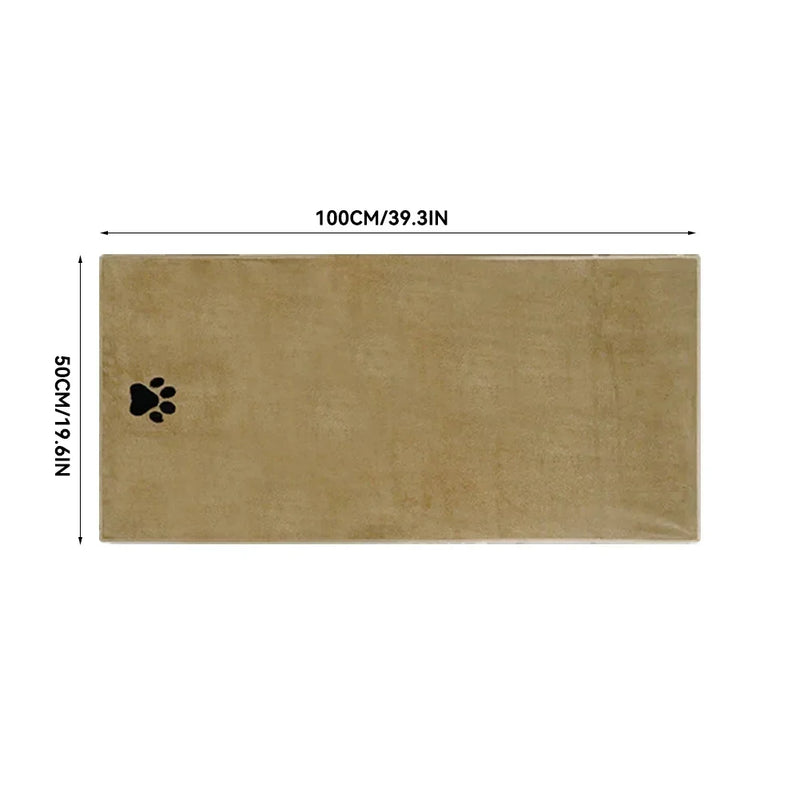 Toalha de Banho Pet em Microfibra – Super Absorvente, Macia e Bordada | 35x75cm / 50x100cm para Cães e Gatos