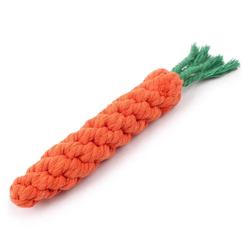 Corda Cenoura Mordedor para Cães – Brinquedo Resistente e Limpeza Dental
