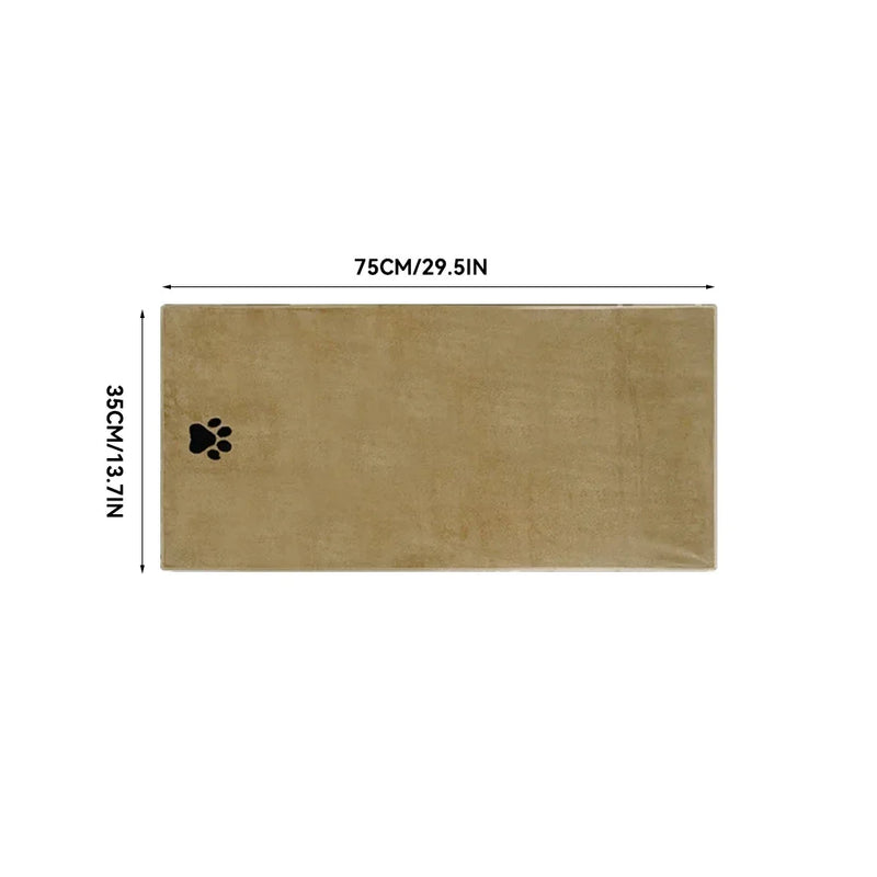 Toalha de Banho Pet em Microfibra – Super Absorvente, Macia e Bordada | 35x75cm / 50x100cm para Cães e Gatos