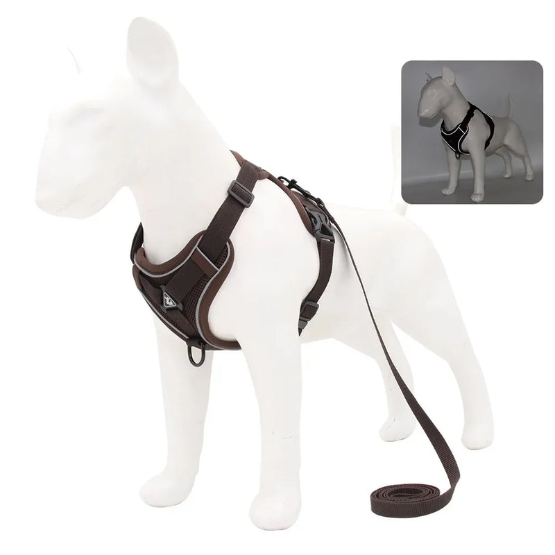 Conjunto Peitoral e Guia para Cachorros e Ajustável e Resistente