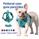 Conjunto Peitoral e Guia para Cachorros e Ajustável e Resistente