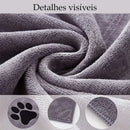 Toalha de Banho Pet em Microfibra – Super Absorvente, Macia e Bordada | 35x75cm / 50x100cm para Cães e Gatos