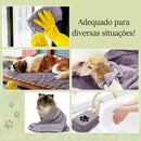 Toalha de Banho Pet em Microfibra – Super Absorvente, Macia e Bordada | 35x75cm / 50x100cm para Cães e Gatos